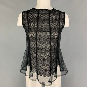 NOIR KEI NINOMIYA Size M Black Tulle Sleeveless Dress Top